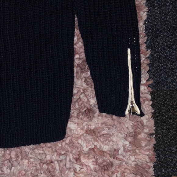 Ann Taylor Knitted Sweater Wool Arm Sleeve Zipper - Picture 3 of 5